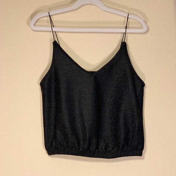 SOLD 🛑 Adam Levine | Black Shimmer Crop Tank - Picture 6 of 6